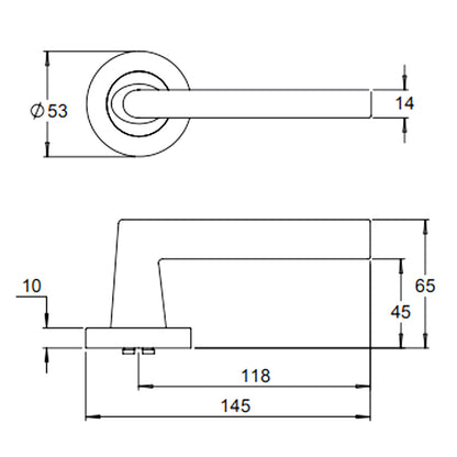 Dormakaba 8300/8PV Vision Door Lever Handle on Round Rose Privacy - Available in Various Finishes