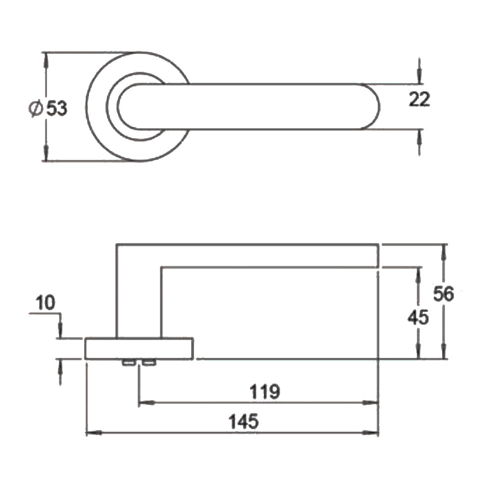 Dormakaba 8300/9PV Vision Door Lever Handle on Round Rose Privacy - Available in Various Finishes