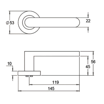 Dormakaba 8300/9PV Vision Door Lever Handle on Round Rose Privacy - Available in Various Finishes