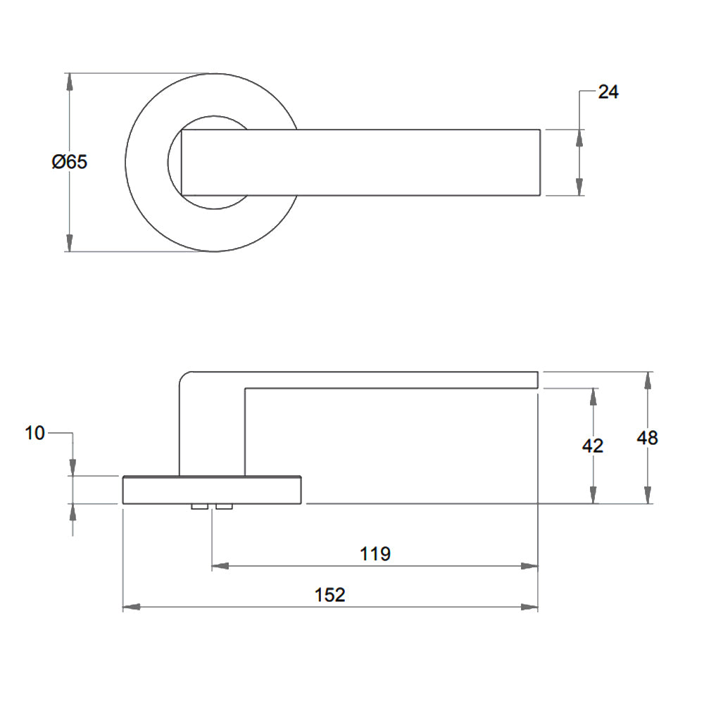 Dormakaba 8600/12 Vision Round Rose Door Handle Leverset