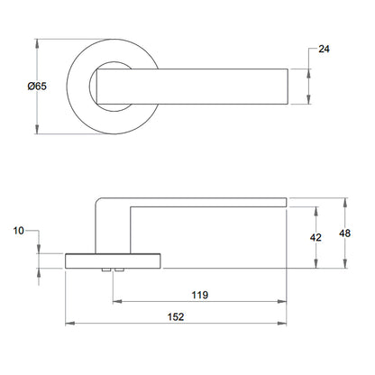 Dormakaba 8600/12 Vision Round Rose Door Handle Leverset