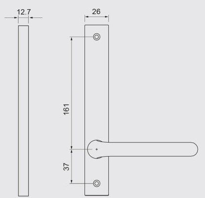 Dormakaba Door Lever on Narrow Style Square End Plate - Available in Various Finishes