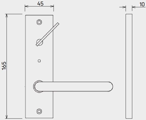 Dormakaba 6600 Series Door Lever On Square End Plate Disabled Turn w/ Indicator