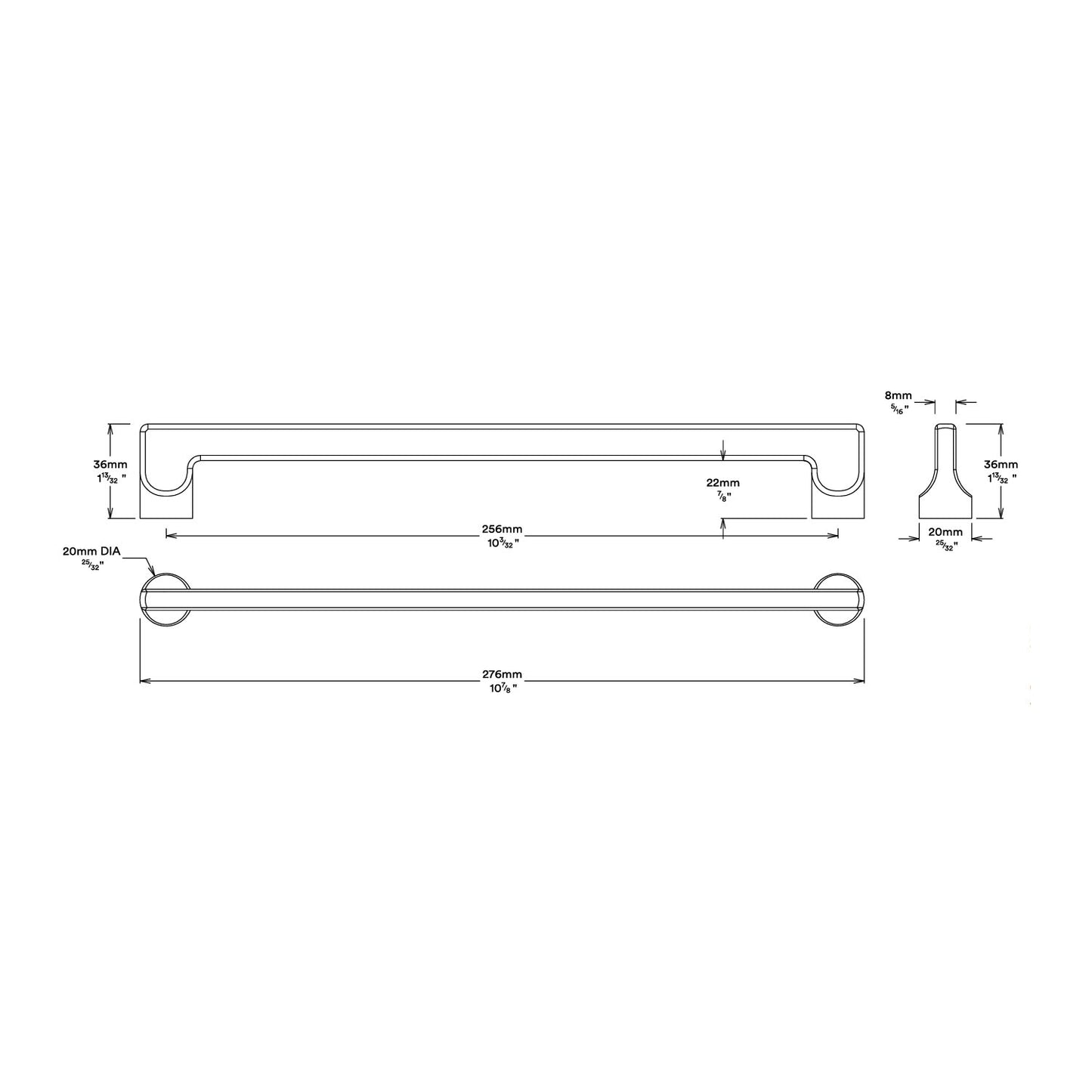 Iver Baltimore Cabinet Pull Handle - Available in Various Finishes and Sizes