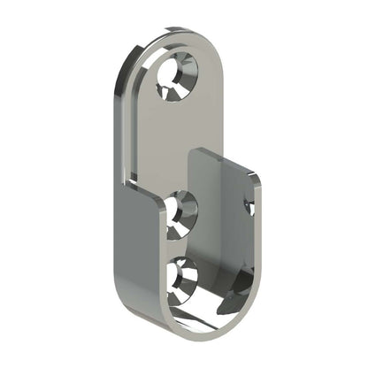 Emro Oval Tube End Support Polypack 15mmx30mm Chrome Pack of 10 310CPPP