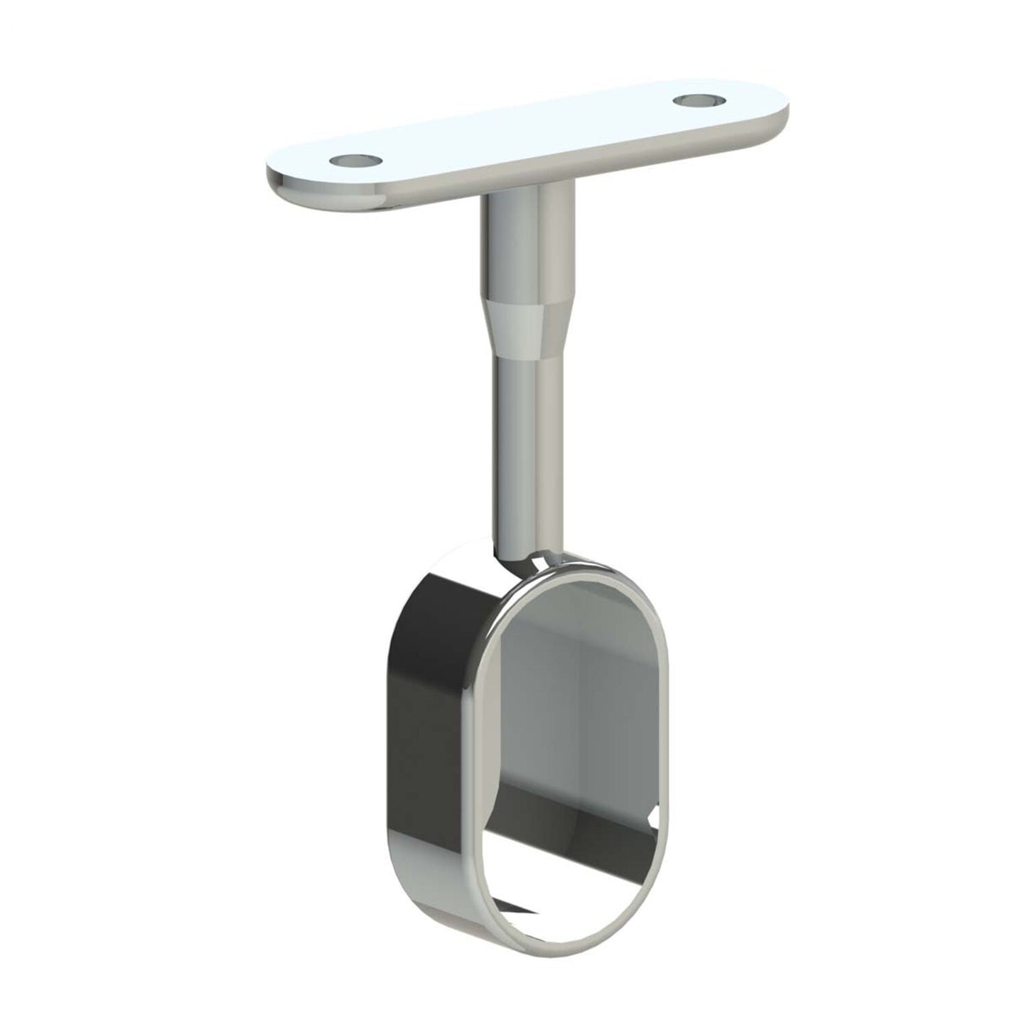 Emro Oval Tube End Hanging Support Polypack 15mmx30mm Chrome Pack of 10 313CPPP