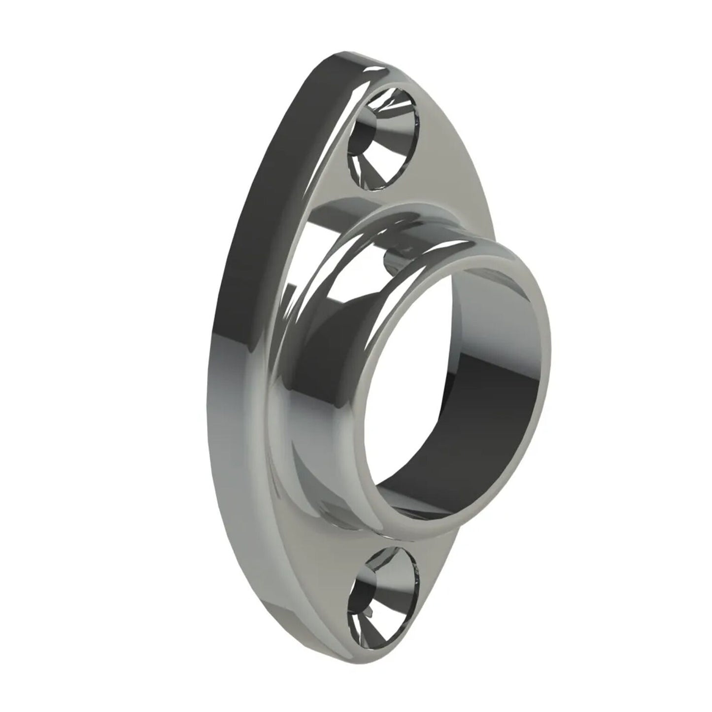 Emro Rod Socket End Oval Wardrobe Hanging Rail 19mm Chrome Pack of 10 421CPPP