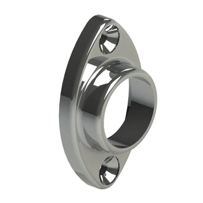 Emro Rod Socket End Oval Wardrobe Hanging Rail 19mm Chrome Pack of 10 421CPPP