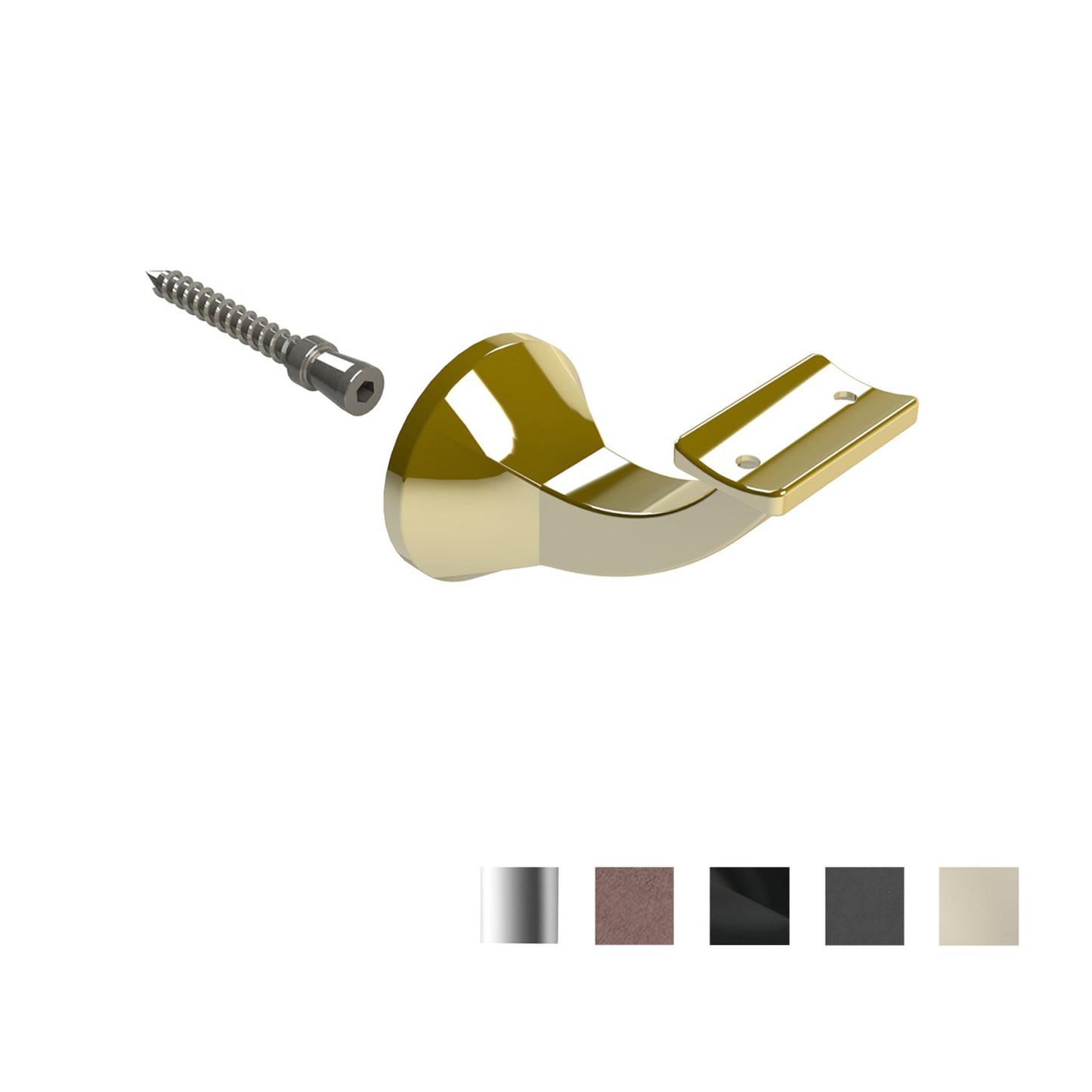 Emro Deluxe Concealed Stair Rail Curve Top Bracket 446CT - Available in Various Finishes