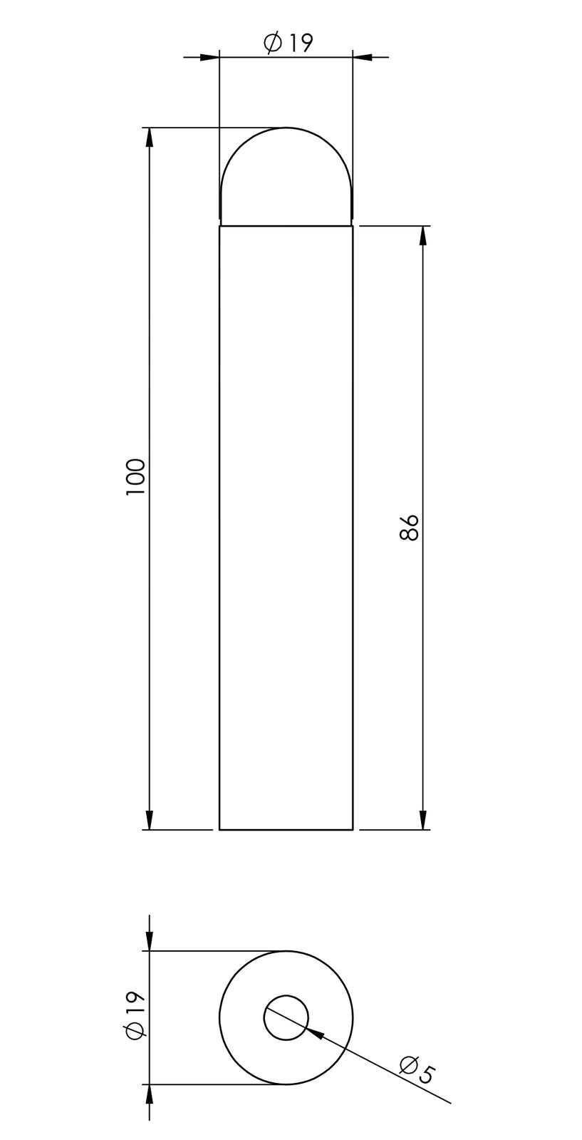 Emro Door Stop Extended Wall Mounted - Available in Polished and Satin Stainless Steel