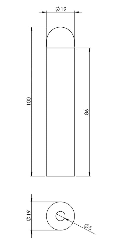 Emro Door Stop Extended Wall Mounted - Available in Polished and Satin Stainless Steel