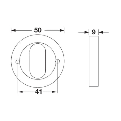 Hafele Startec Oval Cylinder Escutcheon 50mm Satin Brass 903.58.135