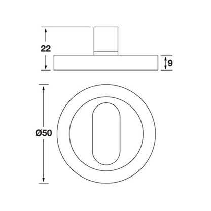 Hafele Startec Thumb Turn Escutcheon 50mm Satin Brass 903.58.136