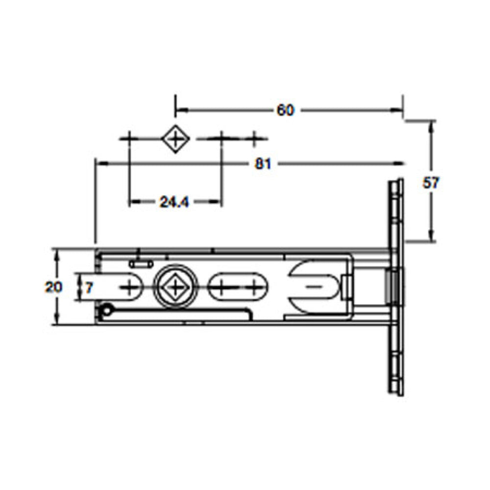 Hafele Tubular Privacy Bolt 60mm Satin Brass 911.22.318