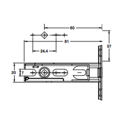 Hafele Tubular Privacy Bolt 60mm Satin Brass 911.22.318