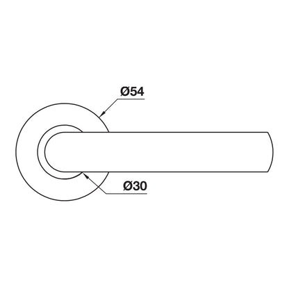 Hafele Torquay Door Lever Handle on Round Rose - Available in Passage and Privacy Set
