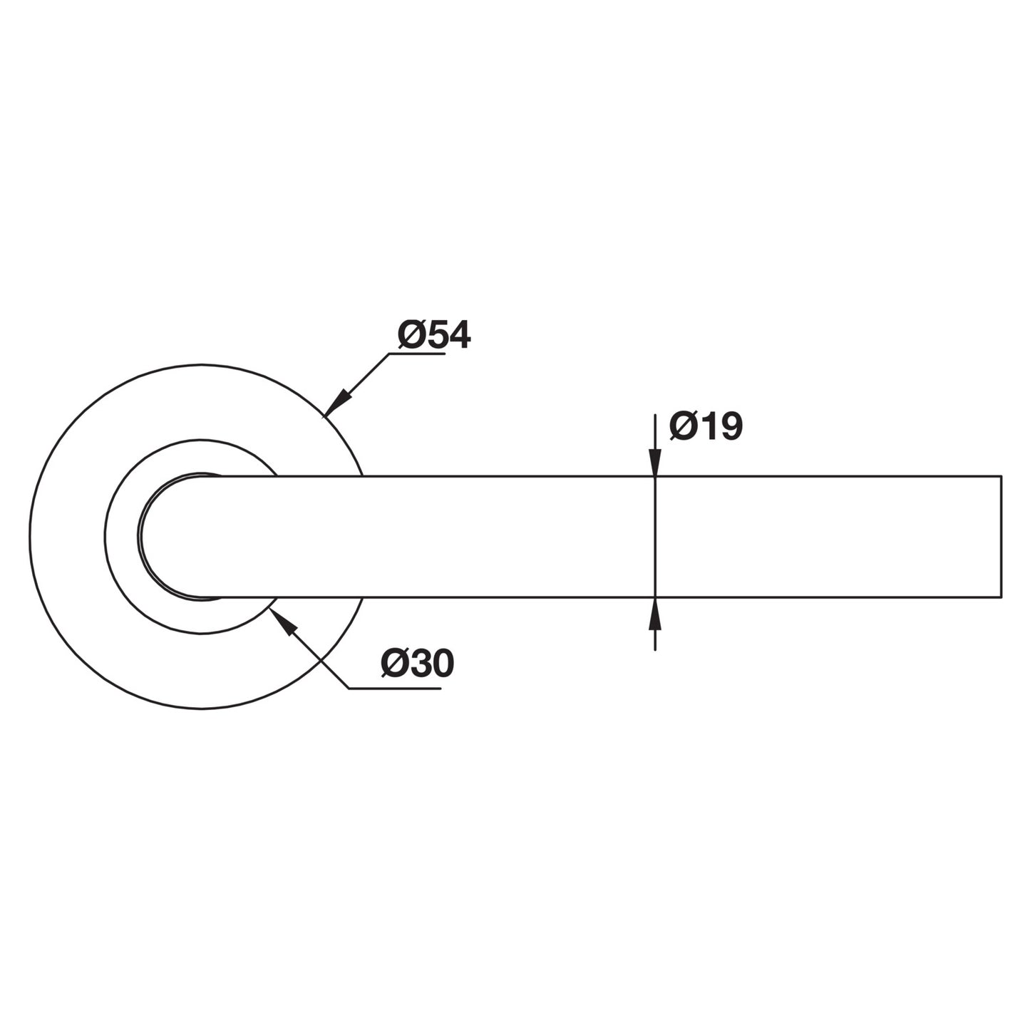 Hafele Glenelg Door Lever Handle on Round Rose - Available in Passage and Privacy Set