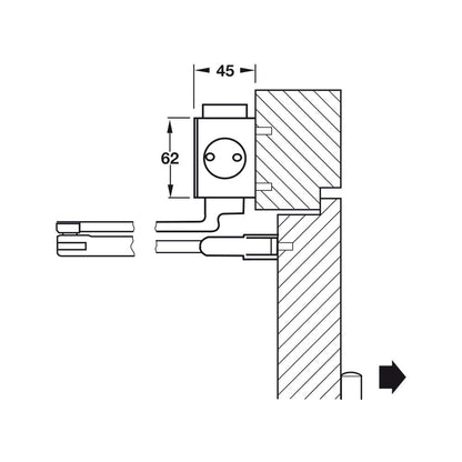 Hafele DCL55 EN-2-6 Overhead Door Closer with Standard Arm 931.84.568