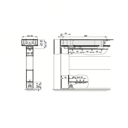 Hafele Transom Door Closer DCL 704 Hold Open Double Action 932.79.110
