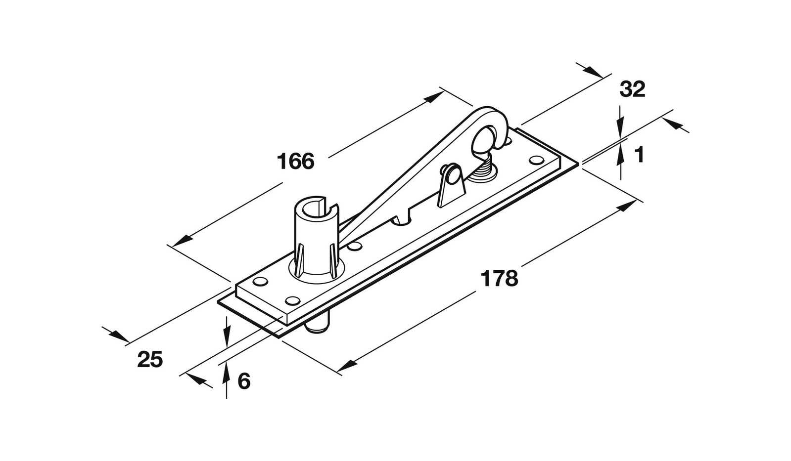 Hafele DCL 303 Floor Spring EN4 Hold Open 932.79.150