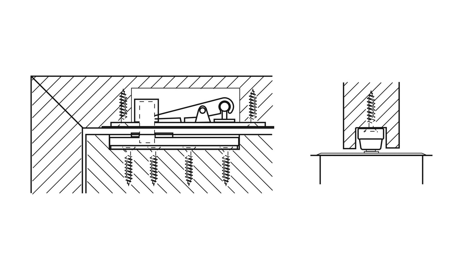 Hafele DCL 303 Floor Spring EN4 Hold Open 932.79.150