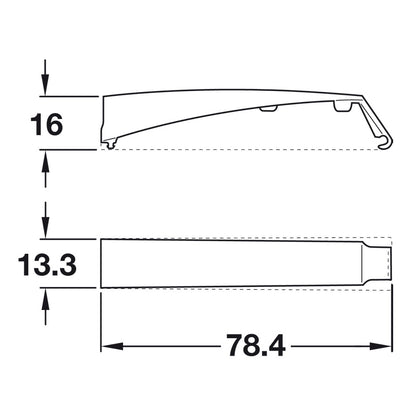 Hafele Salice KPush Cabinet Catch Long Standard With Buffer Pair 356.12.717 K Push Display Pack 1