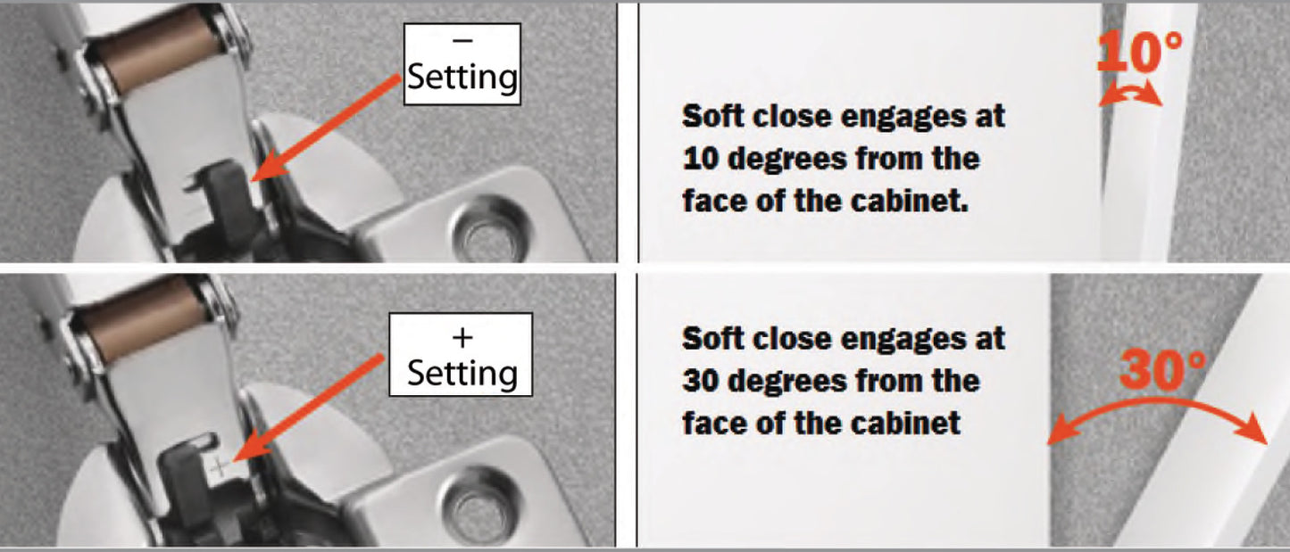 Hafele Salice Silentia 105 Cabinet Hinge Soft Close Pair DP 52/5.5 329.28.370 Hinge Display Pack 2