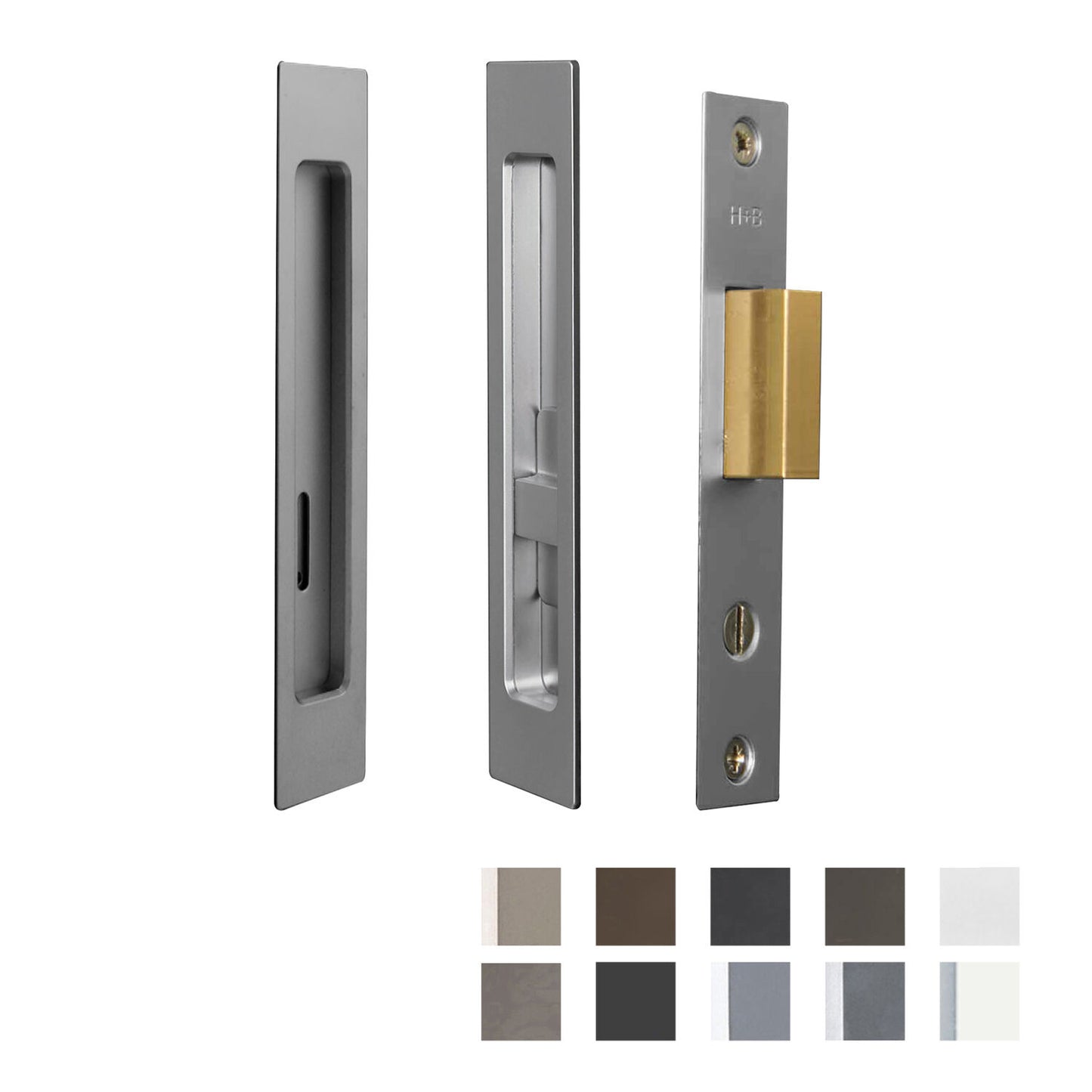 Halliday & Baillie Pivot Door Privacy Set Flush Pull with Snib and Indicator 1485