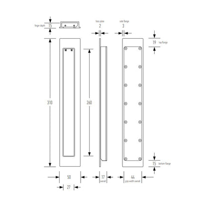 Halliday & Baillie Pivot Door Privacy Set Flush Pull with Snib and Indicator 1485