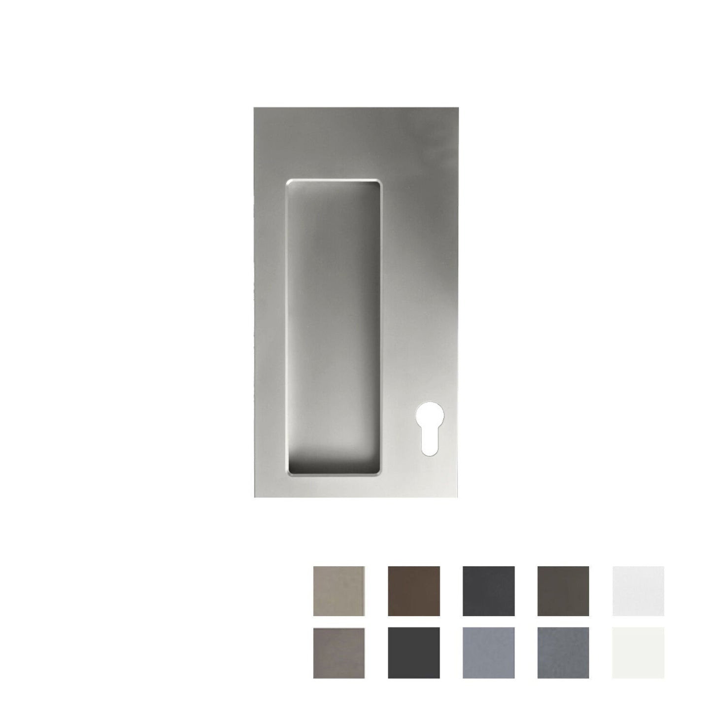 Halliday & Baillie Rectangle Offset Flush Pull with Keyhole 250mm - Available in Various Finishes