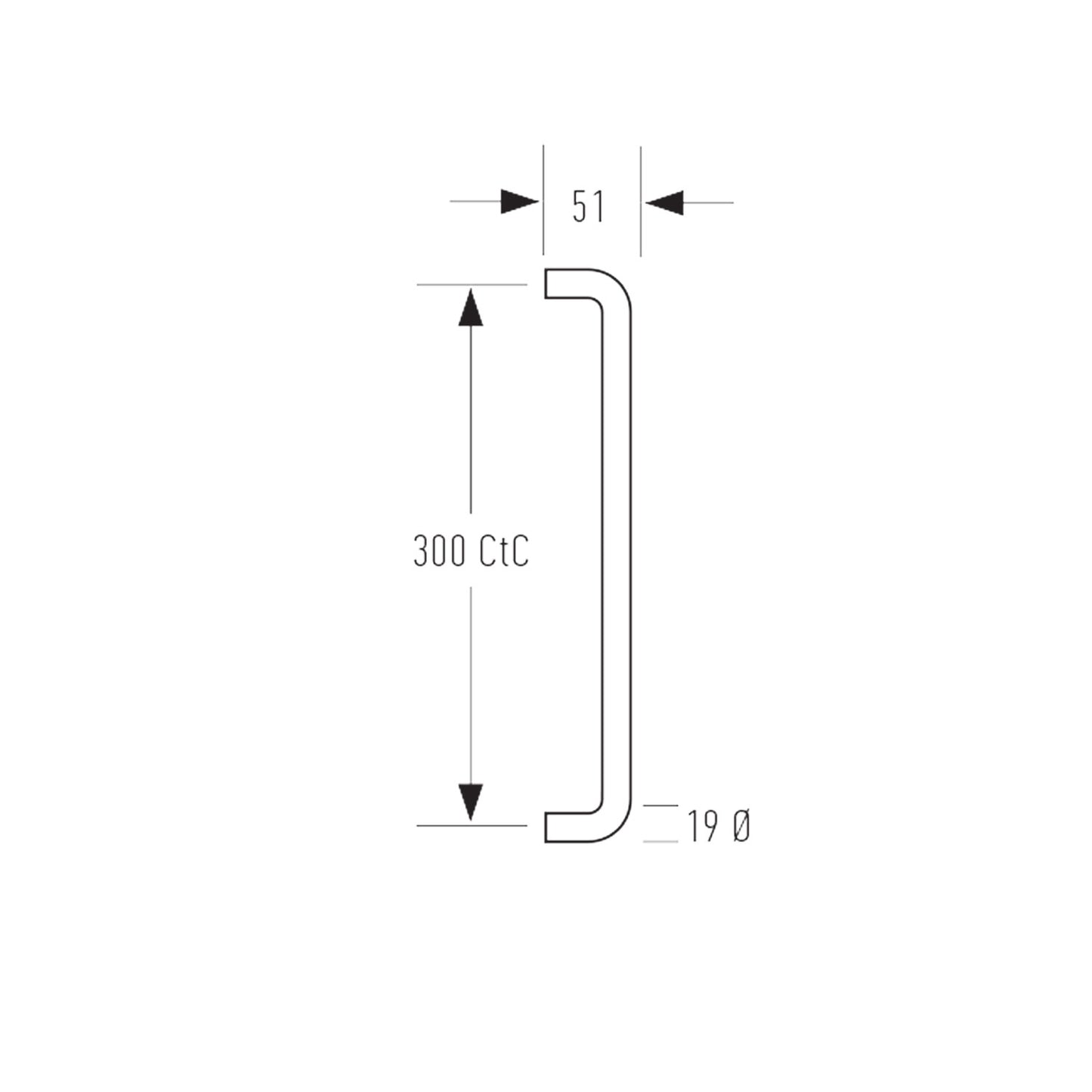 Halliday & Baillie Round Profile Brass D Pull Handle 300mm - Available in Various Finishes