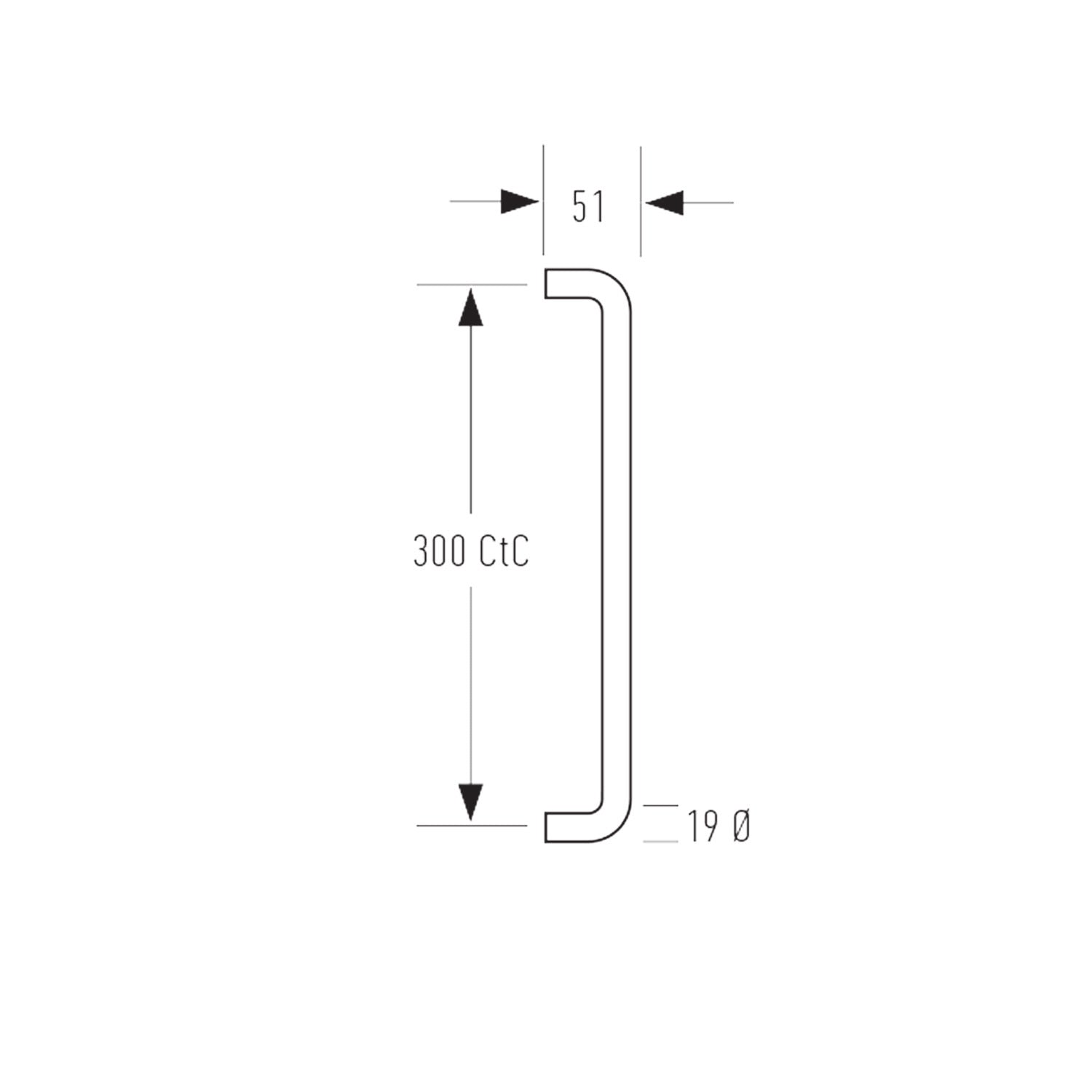 Halliday & Baillie Round Profile Brass D Pull Handle 300mm - Available in Various Finishes