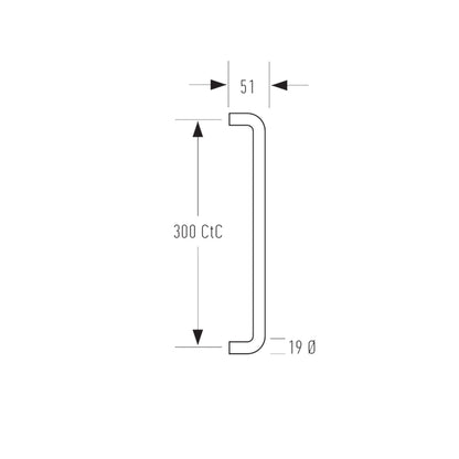 Halliday & Baillie Round Profile Brass D Pull Handle 300mm - Available in Various Finishes