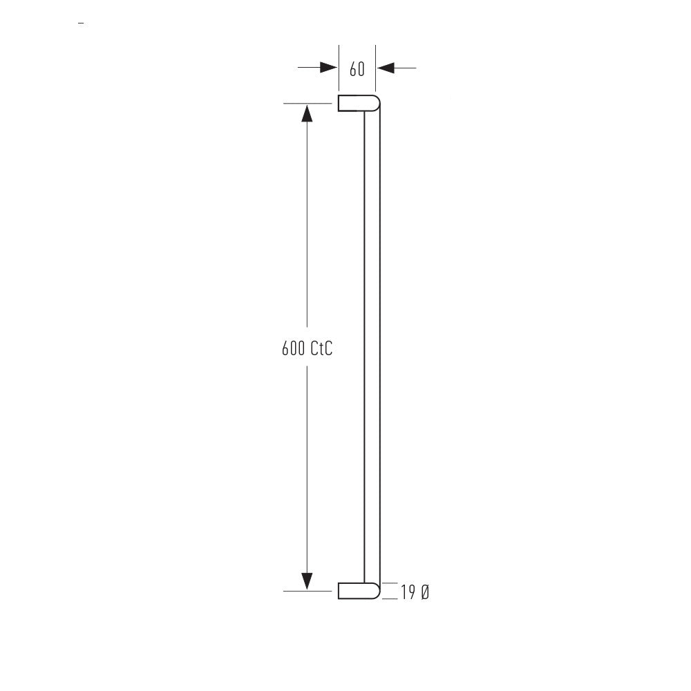 Halliday & Baillie 2247 Round Profile Offset D Pull Handle - Available in Various Finishes