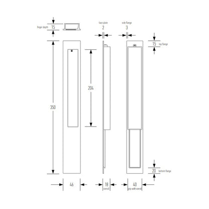 Halliday & Baillie Extra Long Flush Pull without Keyhole 3370 - Available in Various Finishes