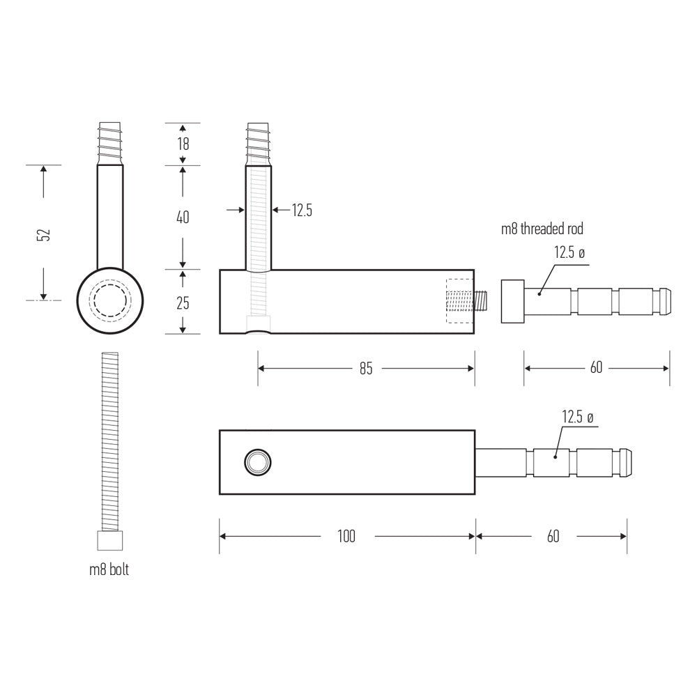 Halliday & Baillie Round Stair Rail Bracket HB520 - Available in Various Finishes