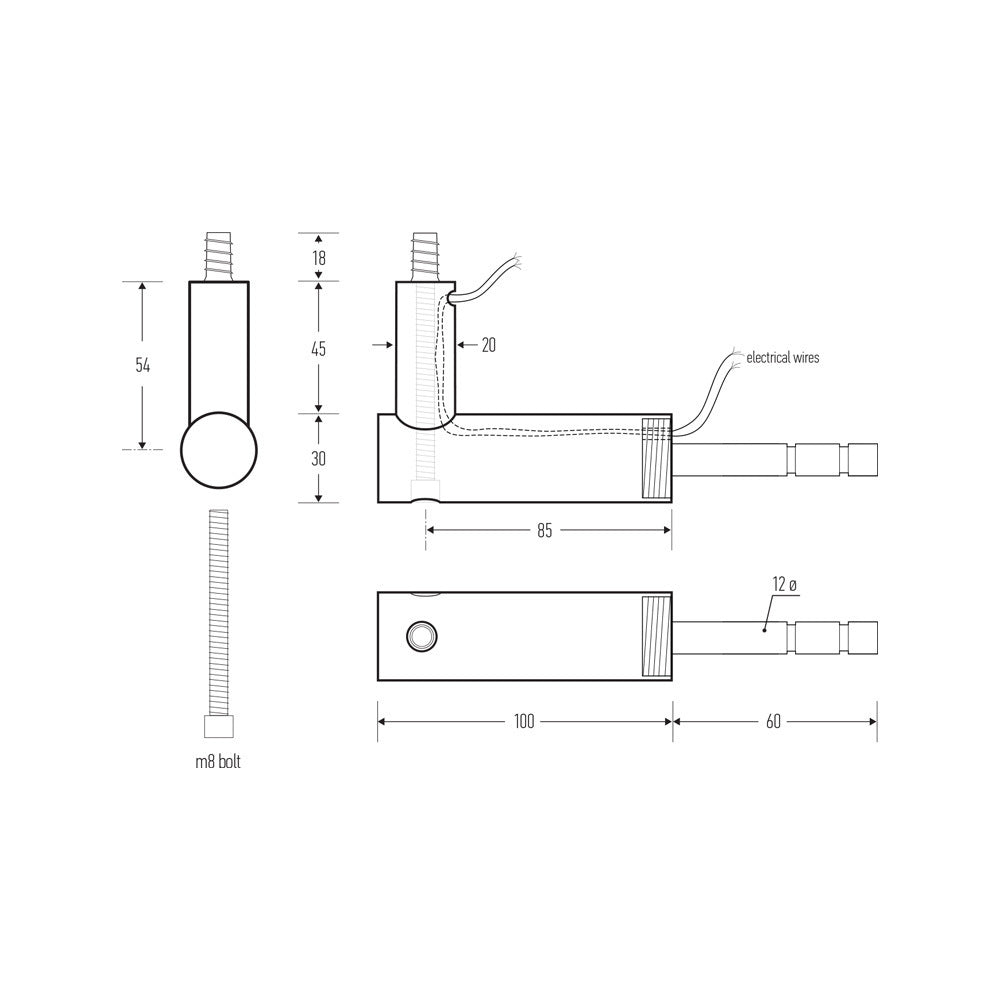 Halliday & Baillie 525 Stair Rail Bracket with Light Wiring Capability