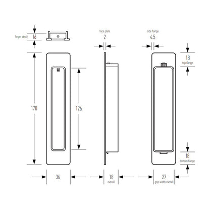 Halliday & Baillie Deep Flush Pull HB670 - Available in Various Finishes