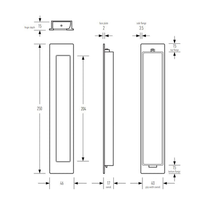 Halliday & Baillie Offset Grip Flush Pull HB677 - Available in Various Finishes