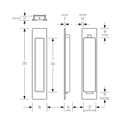 Halliday & Baillie Sliding Door Privacy Set Flush Pull Snib/Snib 694 - Available in Various Finishes