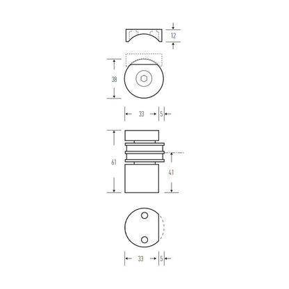 Halliday & Baillie Round Floor Mounted Double Magnetic Door Stop HB710L