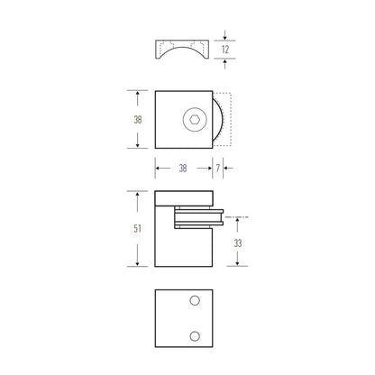 Halliday & Baillie Square Floor Mounted Magnetic Door Stop - Available in Various Finishes