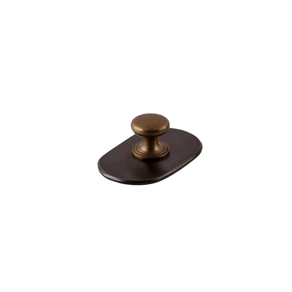 Hepburn Curved Knob Backplate Antique Bronze 2BP60AB