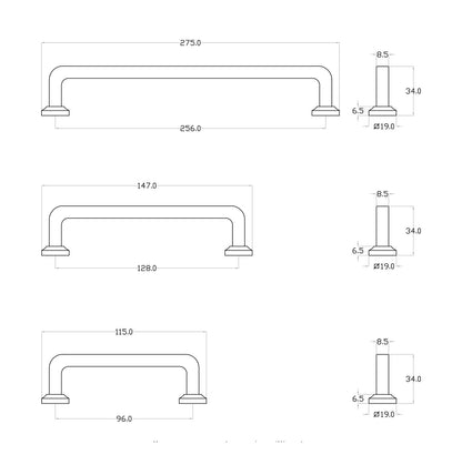 Hepburn Bronte Cabinet Pull Handle - Available in Various Finishes and Sizes