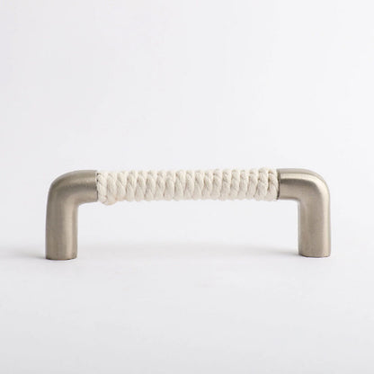 Hepburn Rope Cabinet Pul Handl 96mm - Available in Acid Washed Brass and Satin Nickel