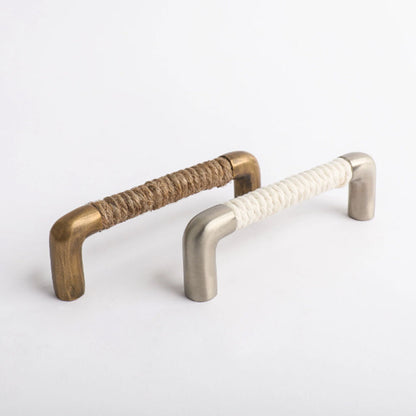 Hepburn Rope Cabinet Pul Handl 96mm - Available in Acid Washed Brass and Satin Nickel