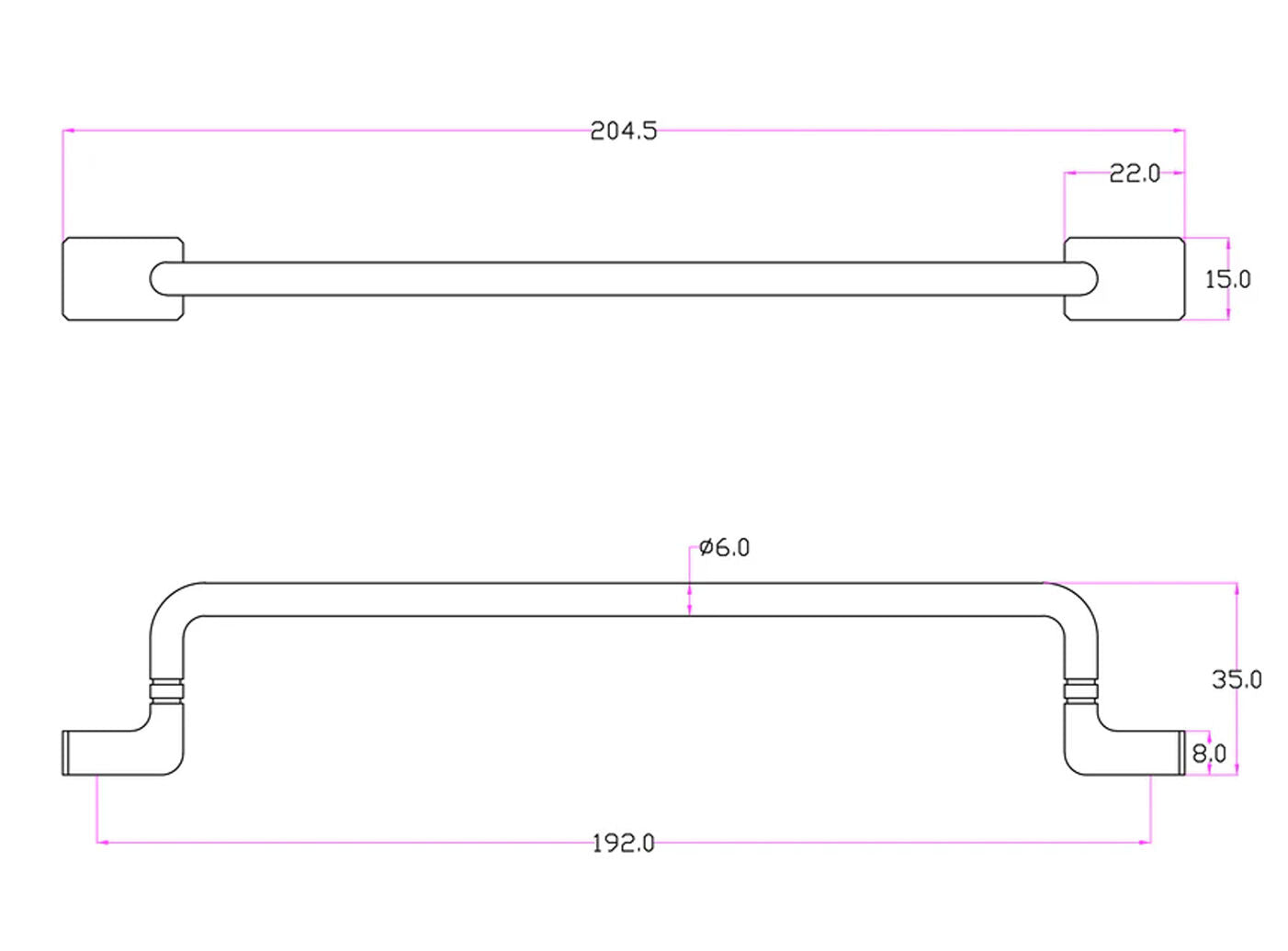 Hepburn Sydney Cabinet Pull Handle - Available in Various Finishes and Sizes