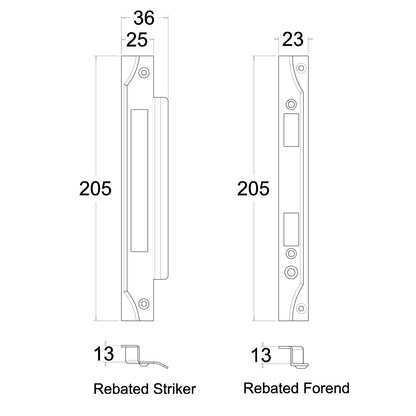 Jacksons JMCL60/46mm Backset Long Euro Cylinder Mortice Lock Rbt/Std 10 Finishes