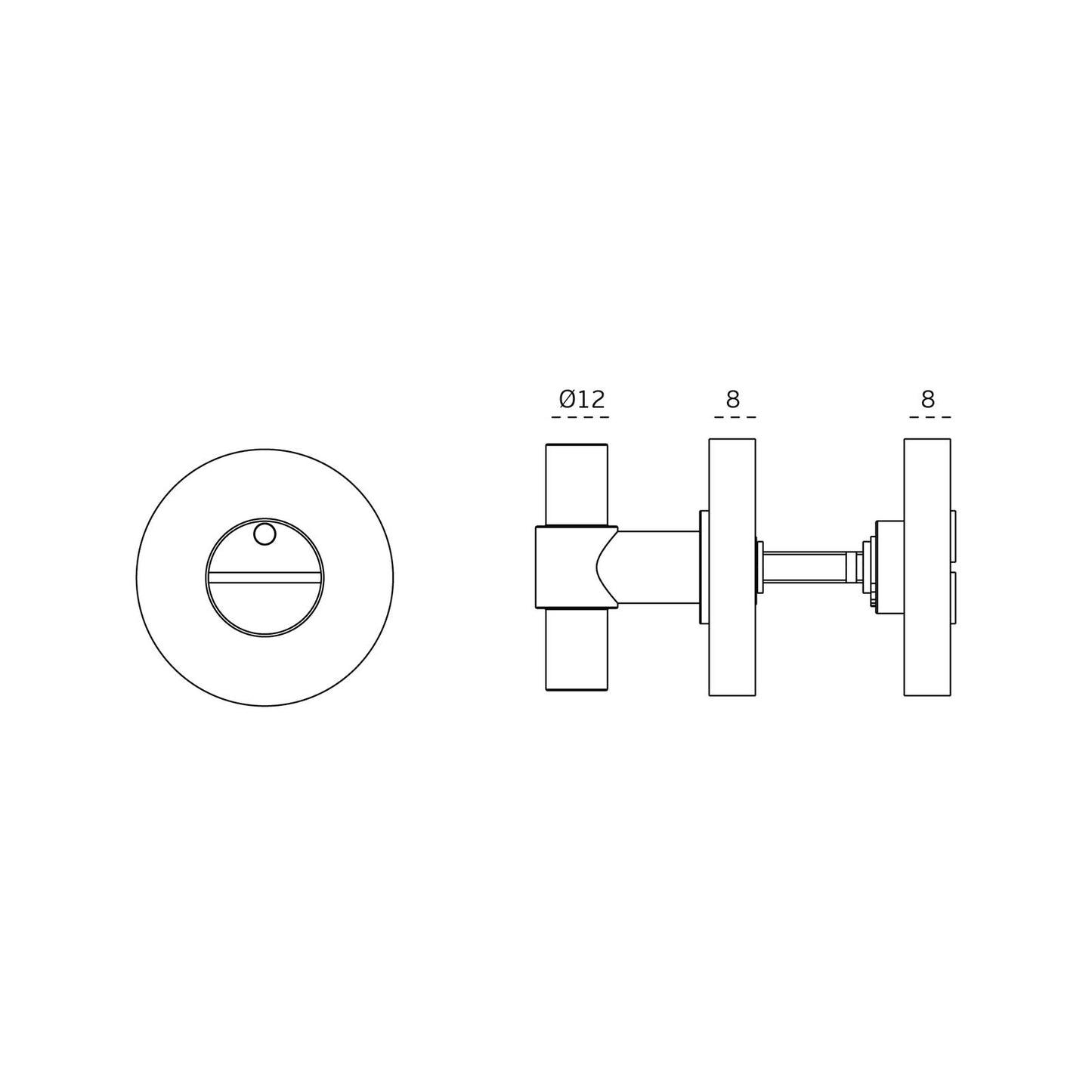 JNF Natur White Series Bathroom Snib Indicator Bolt Privacy Lock IN.04.266.W