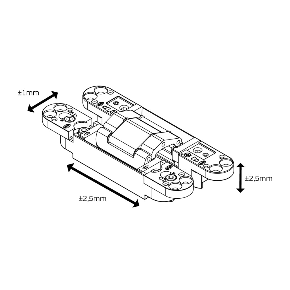 JNF Coplan Series 150 Invisible Hinge with 3D Adjustment 80kg - Available in Various Finishes|JNFIN05061B|JNFIN05061SC|JNFIN05061SG|JNFIN05061